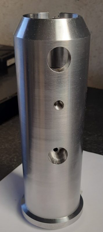 Cross-drilled cylindrical body